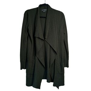 C BY BLOOMINGDALES Cashmere Women's Dark Green Open-Front Cardigan Size S